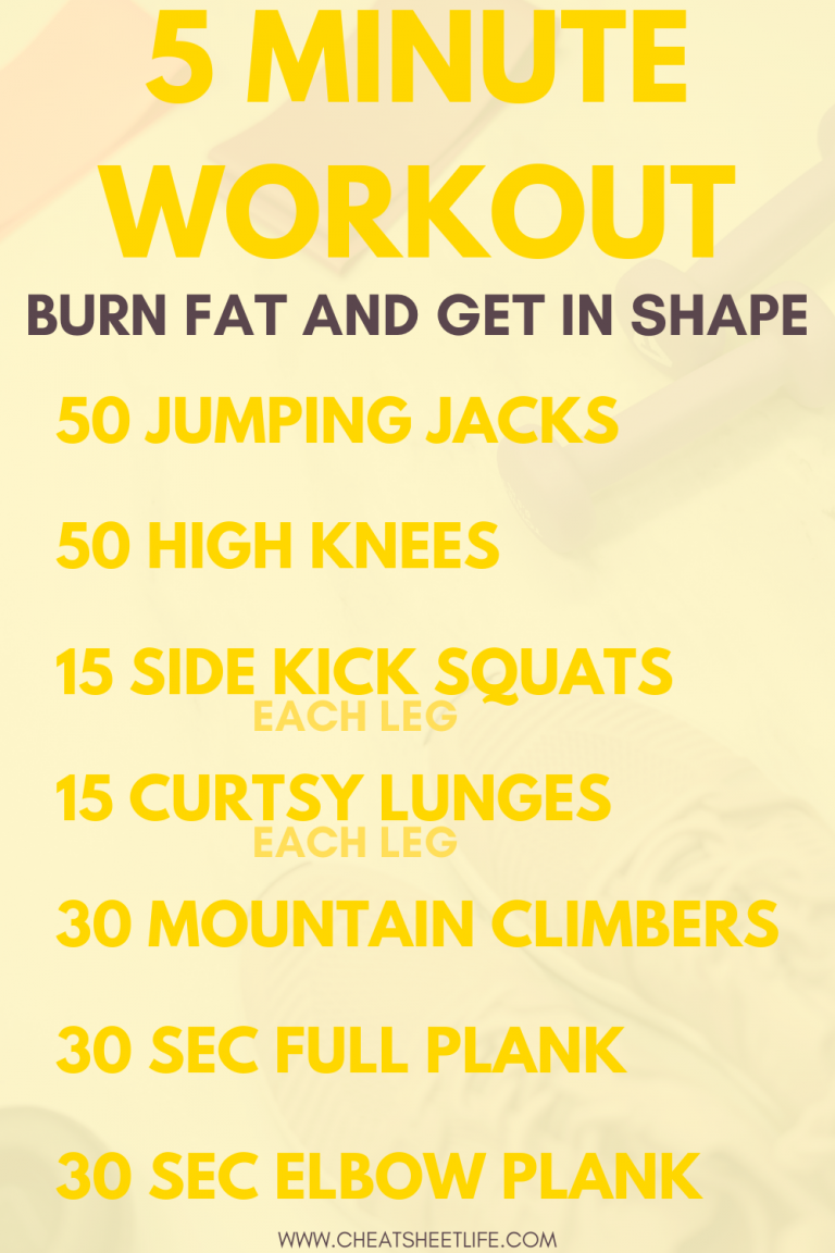 Sweaty 5 Minute Workout To Burn Fat And Get In Shape Quickly – Cheat ...