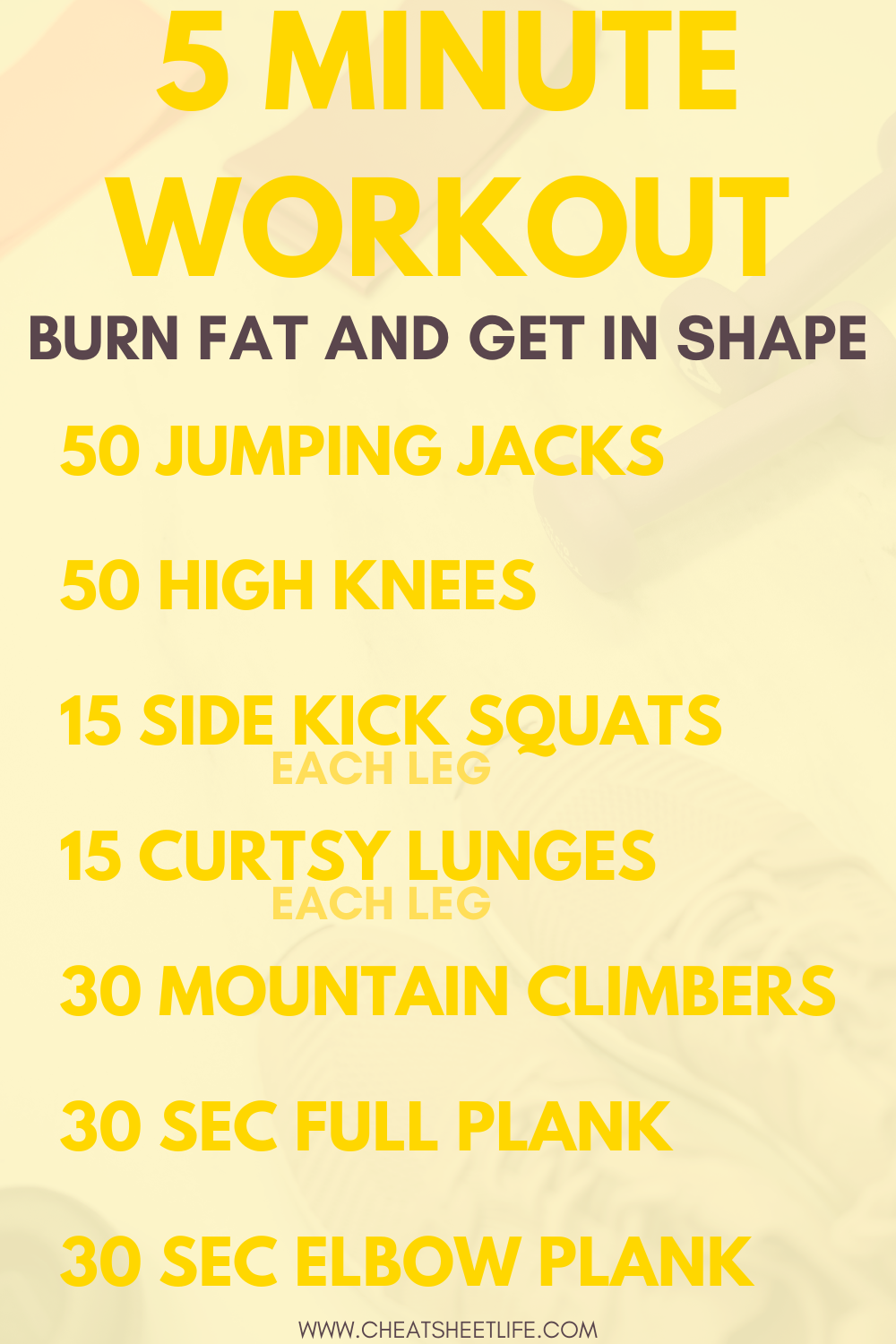 5 minute workout busy
