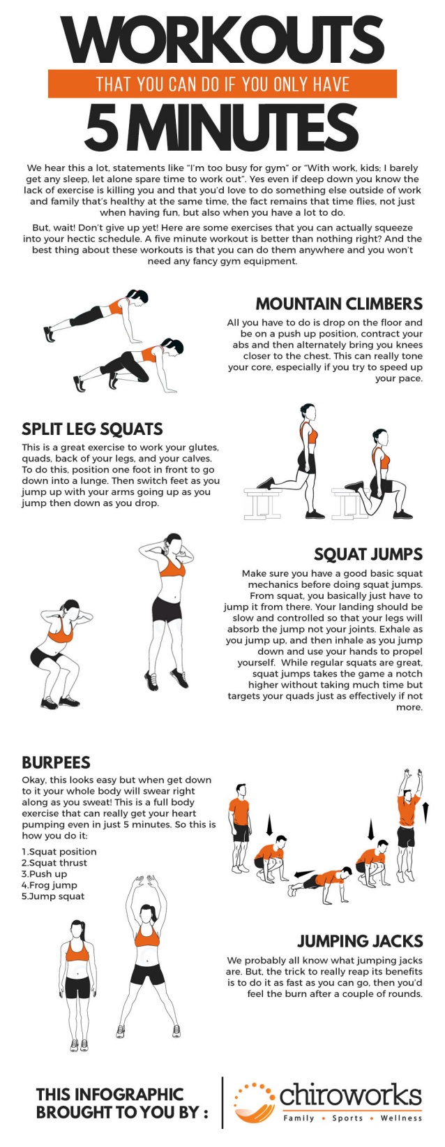 5 minute no excuses workout