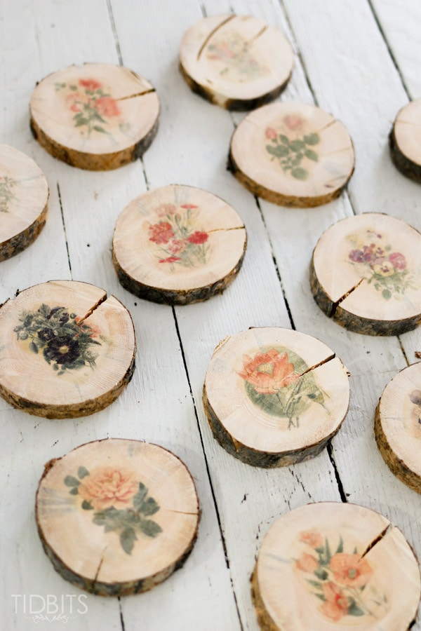 diy spring floral coasters