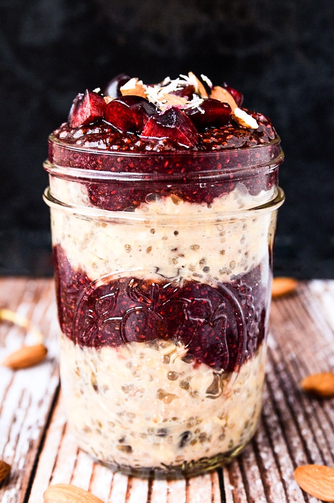 cherry jam overnight oats