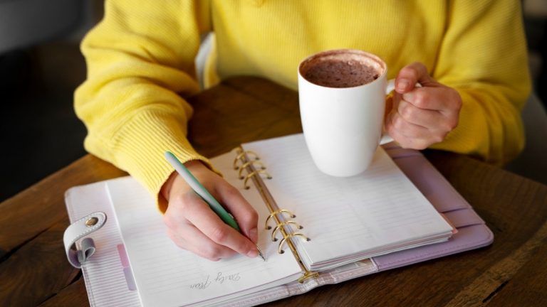 writing in a gratitude journal